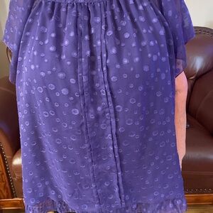 Voile Material Lined Purple Blouse